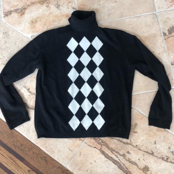 Saks Fifth Avenue Sweaters - NICE black white Cashmere Sweater Saks szXL